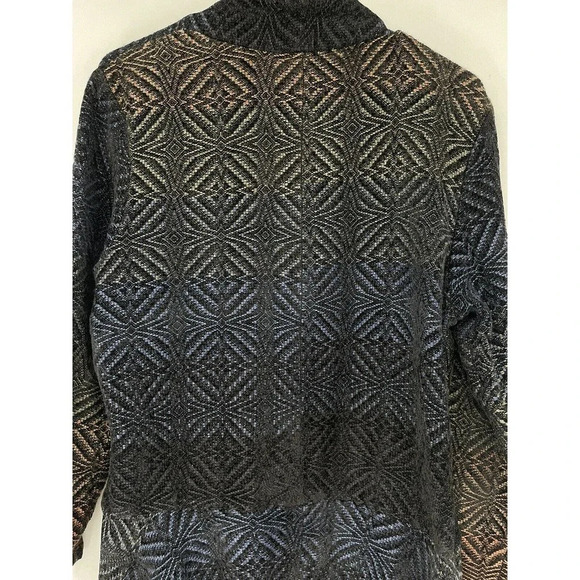 Patricia Palson Cardigan O/S Fiber Artist Hand-Woven Chenille Tail Spin Sweater - Picture 14 of 16